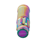 NRG Innovations M12 x 1.5 Steel Lug Nut w/ dust cap cover Set 21 pc Neochrome w/ locks & lock socket LN-LS700MC-21