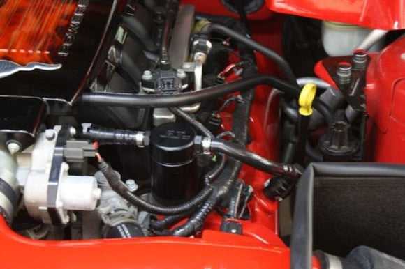 JLT Driver Side Oil Separator 3.0 Blk Anod for 05-10 Ford Must GT/Bullitt/Saleen