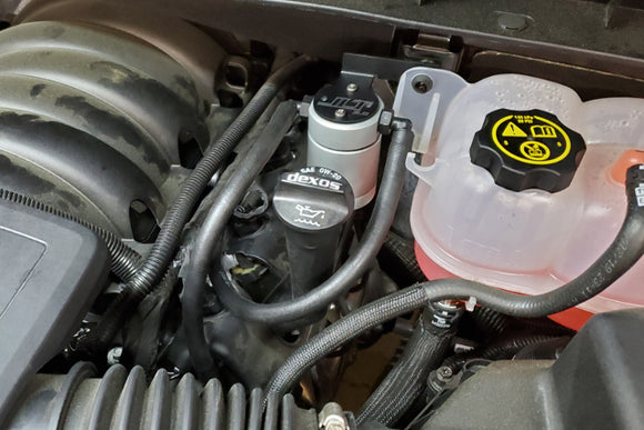 JLT Driver Side Oil Separator 3.0 Clear Anod for 19 Chev Silver/GMCSierra1500 V8