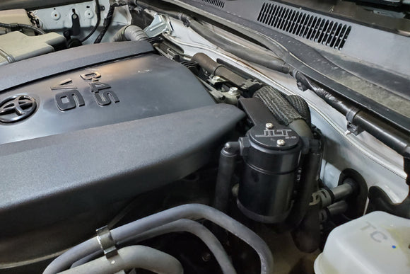 JLT Driver Side Oil Separator 3.0 - Black Anodized for 2016+ Toyota Tacoma 3.5L