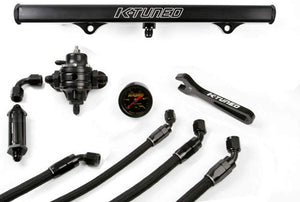 K-Tuned Center Feed Complete Fuel System with BLACK fuel rail  FLK-CF-BLK