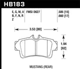 Hawk HPS Brake Pads - Mustang - REAR - 1994-2004 - HB183F.585