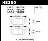 Hawk HP Plus (HP+) Brake Pads  Integra/Civic/CRX/Prelude 88-01 - HB350N.496