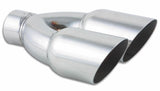 Vibrant Dual 3-1/2" Stainless Steel Round Single Wall w/ Angle Cut Tip 1333