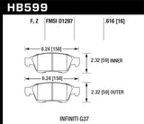 Hawk HPS Brake Pads - G35/G37 - FRONT - 2007-2013 - HB599F.616