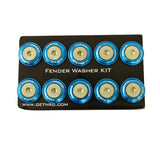 NRG Innovations Fender Washer Kit, Set of 10, Blue, Rivets for Plastic FW-100BL