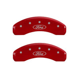 MGP 4 Caliper Covers Engraved Front & Rear Oval logo/Ford Red finish silver