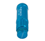 NRG Innovations M12 x 1.25 Steal Lug Nut w/ dust cap cover Set 21 pc Blue w/ locks & lock socket LN-LS710BL-21