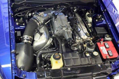 JLT Black Textured Ram Air Intake Kit w/Red Filter for 03-04 Ford Mustang SVT Cobra
