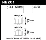 Hawk HPS Brake Pads - 3000GT/Stealth - REAR - 1994-1998 - HB201F.620