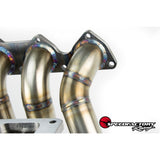 SpeedFactory Stainless Steel Turbo Manifold Top Mount Style B Series T4 DIVIDED Flange w Single 60mm V-Band WG SF-04-027