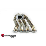 SpeedFactory Stainless Steel Turbo Manifold Top Mount Style B Series T4 OPEN Flange w Single 60mm V-Band WG SF-04-025
