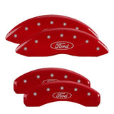MGP 4 Caliper Covers Engraved Front & Rear Oval logo/Ford Red finish silver