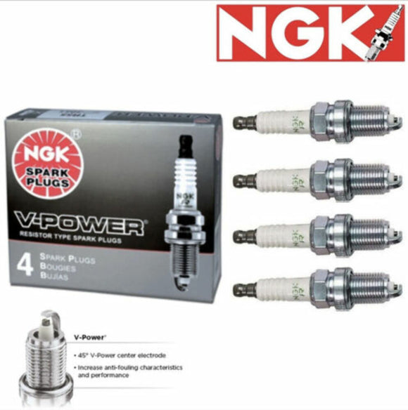 NGK V-Power Spark Plug Honda Civic Acura Integra (Set of 4) BKR6E-11