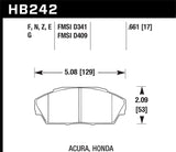 Hawk HP Plus (HP+) Brake Pads Civic/Integra/Prelude - FRONT 90-93 HB242N.661