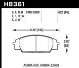 Hawk Blue 9012 Racing Brake Pads - RSX-S/Civic SI/S2000 FRONT 00-11  HB361E.622