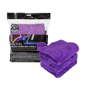 Chemical Guys Happy Ending Ultra Edgeless Microfiber Towel-16inx16in-Purple-3 Pk