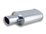 Vibrant 1042 STREETPOWER Oval Muffler 4" Round Angle Cut Tip 3" inlet - HPTautosport