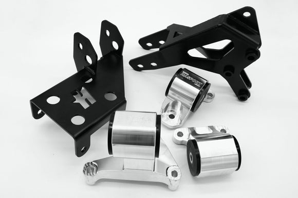 Engine Mount Kit with rear eng bracket For F or H ser eng into 92-95 Civic/94-97 del sol/94-01 Int Solid 6061