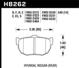 Hawk HPS Brake Pads - 240SX/300ZX/Tiberon - REAR - 1988-1998 - HB262F.540