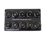 NRG Innovations Fender Washer Kit, Set of 10, Black with Color Matched Bolts, Rivets for Plastic FW-150BK