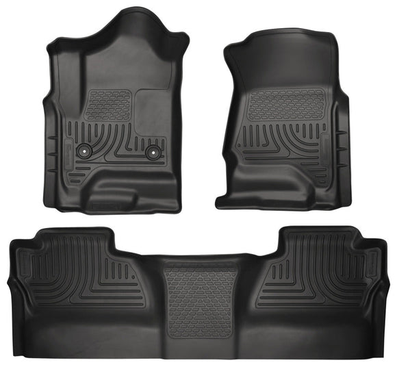 Husky Liners WeatherBeater Black Front & 2nd Seat Floor Liners for 14 Chevrolet Silverado/GMC Sierra