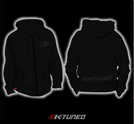 K-Tuned Hoodie/Pullover - Extra Large..(Grey on Black) - KTD-HD3-XL