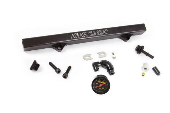 K-Tuned Fuel Rail & Gauge Combo Black Honda K20 K24 RSX Civic Integra KTD-KRB-G30
