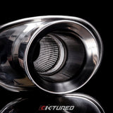 K-Tuned Universal Muffler 2.5" - Polished / Short (Offset Inlet / Center Outlet)