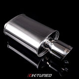 K-Tuned Universal Muffler 3" - Polished / Short (Offset Inlet / Center Outlet)