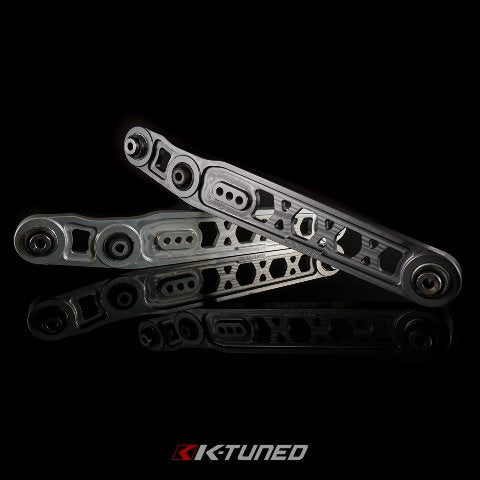 K-Tuned Rear Lower Control Arms -Silver/Rubber 96-00 Honda Civic EK -KTD-RLR-S96