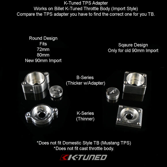 K-Tuned TPS Adapter (Only fits billet K-Tuned TB) - B-Series TPS (ROUNDFlange) Special Order