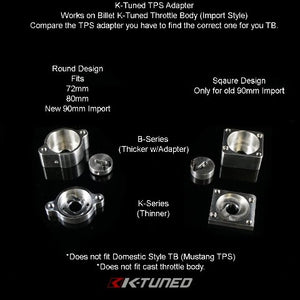 K-Tuned TPS Adapter (Only fits billet K-Tuned TB) - K-Series TPS (SQUARE FLANGE)