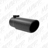 3.5" Outlet/3" inlet Angled Rolled Exhaust Tip Black Universal T5115BLK