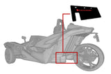 Rally Armor Blk UR Mud Flap w/Red Logo for 15-16 Polaris Slingshot Rear Swingarm