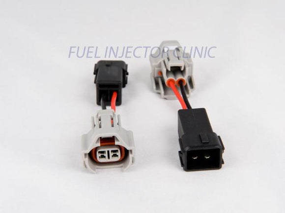 Fuel Injector Clinic Set of 6 injec plug adapt for Denso (fem) to Honda OBD2 (m)