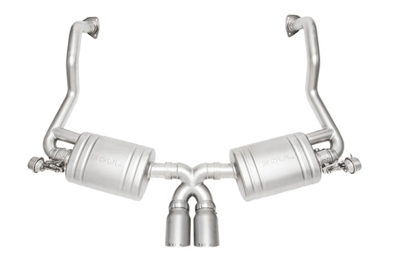 SOUL Valved Exh-Slash Cut Sig Satin Tips for 09-12 Porsche 987.2 Cayman/Boxster
