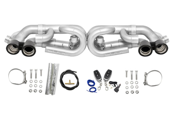 SOUL Valved Perf.Exhaust - CF Tips - w/ VC for 12-16 Porsche 991.1 Carrera Base