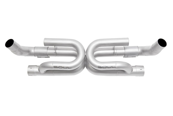 SOULPerf.Exh w/Drone Tubes-Base-Reuse Factory Tips for 17-19 Porsc 991.2 Carrera