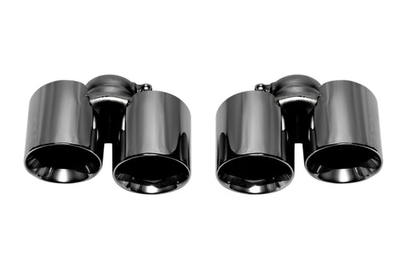 SOUL Bolt On Exhaust Tips - Black Chrome for 12-16 Porsche 991.1 Carrera Base