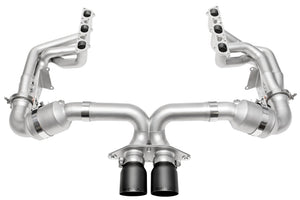 SOUL Catted Exh System-4in Straight Cut Satin Black Tips for 22 Porsche 992 GT3