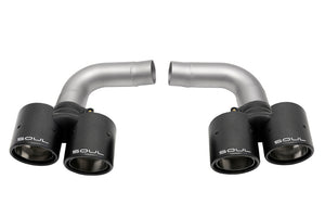 SOUL Muffler Bypass Pipes - Carbon Fiber Tips for 05-08 Porsche 997.1 Carrera