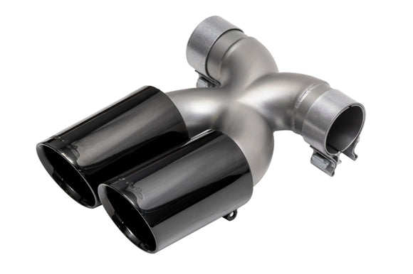 SOUL Bolt-On X-Pipe Blk Chrome Dual Wall Tips for 13-16 Porsc987.2/981Caym/Boxst