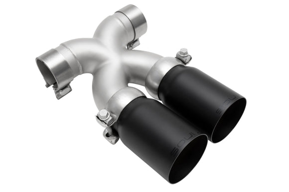 SOUL X-Pipe w/Tips-Strg Cut Satin Tips for 13-16 Porsch 987.2/981 Cayman/Boxster