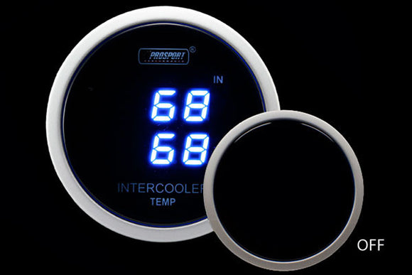 ProSport Digital Dual Intercooler Air Temperature Gauge w/Senders Blue 52mm PSDITLCD-BL.F