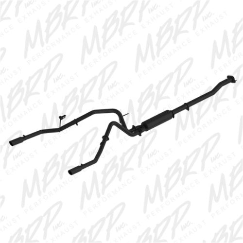MBRP 2.5in Black Cat-Back Dual Rear Exit Exhaust System for 11-14 Ford F-150 V6