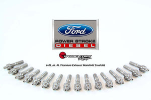SpeedFactory Titanium Exh Manifold Stud Kit for Ford Diesel (6.0L/6.4L Engines) RAW