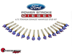 SpeedFactory Titanium Exhaust Stud Kit for Ford Diesel (6.7L Engines) Burnt