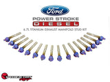 SpeedFactory Titanium Exhaust Stud Kit for Ford Diesel (6.7L Engines) Burnt