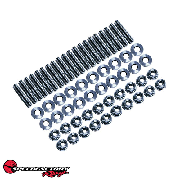 SpeedFactory Titanium Oil Pan Stud Kit 20‑Pc – B/D/F/H‑Series, Raw or Burnt